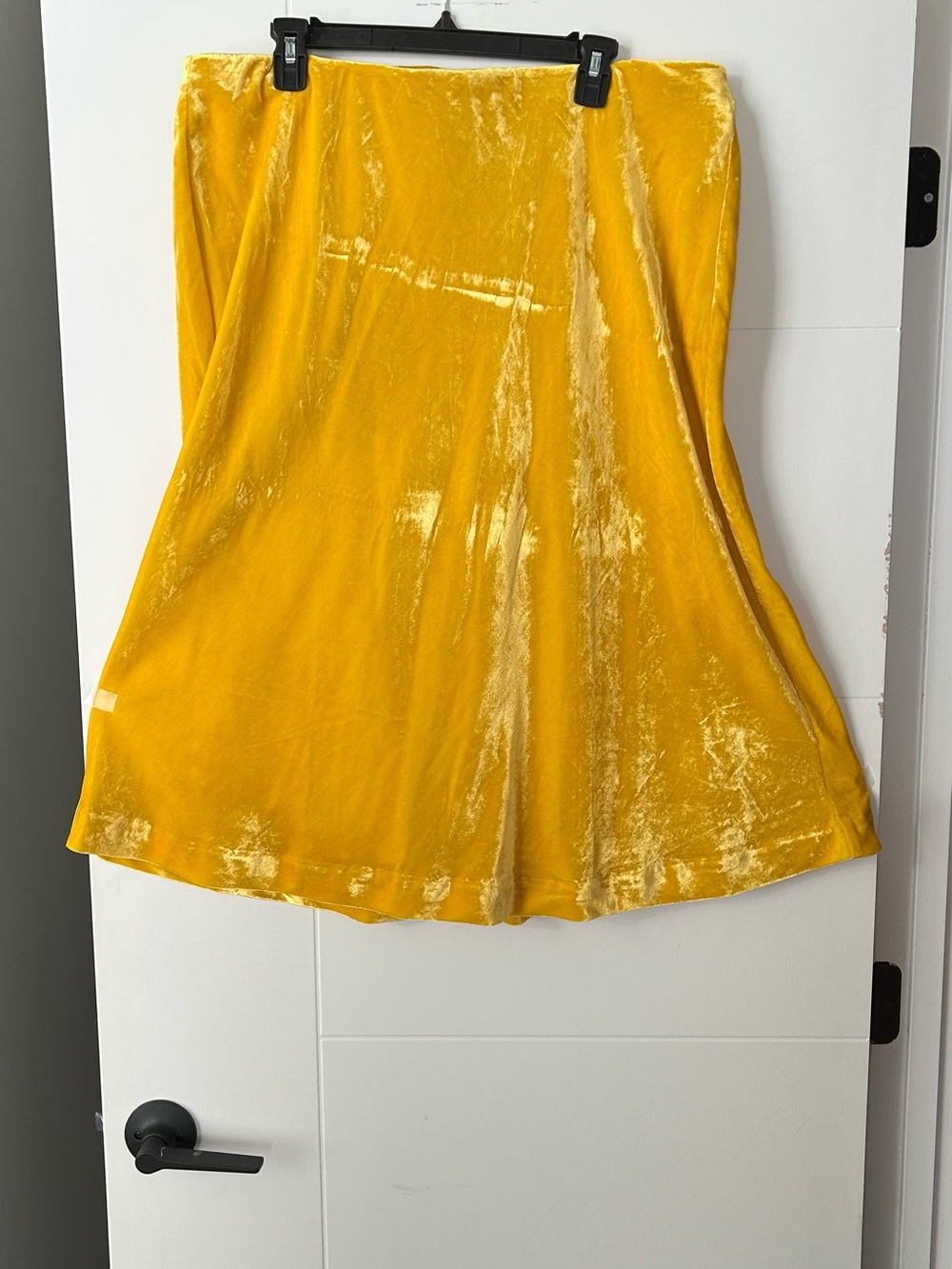 Anthropologie Maeve Yellow Velvet Skirt